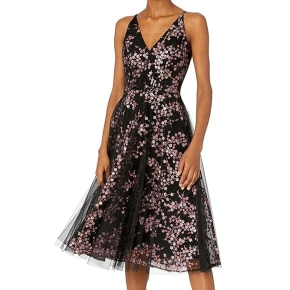 Dress The‎ Population | Courtney Floral Sequin Overlay Dress